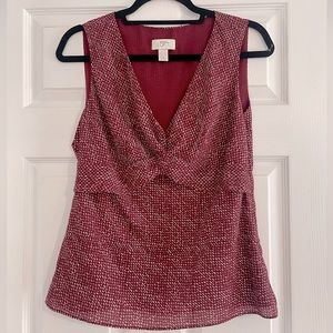 Ann Taylor Loft sleeveless v-neck blouse, size  4